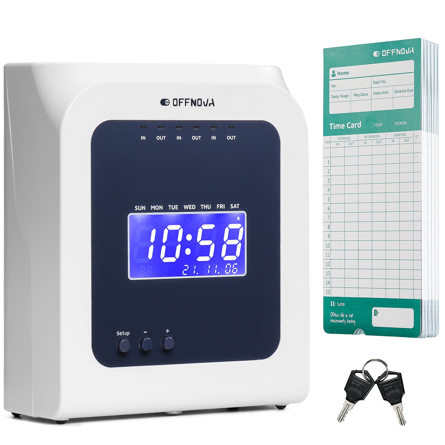 Thermal Punch Time Clock with 50 Time Cards