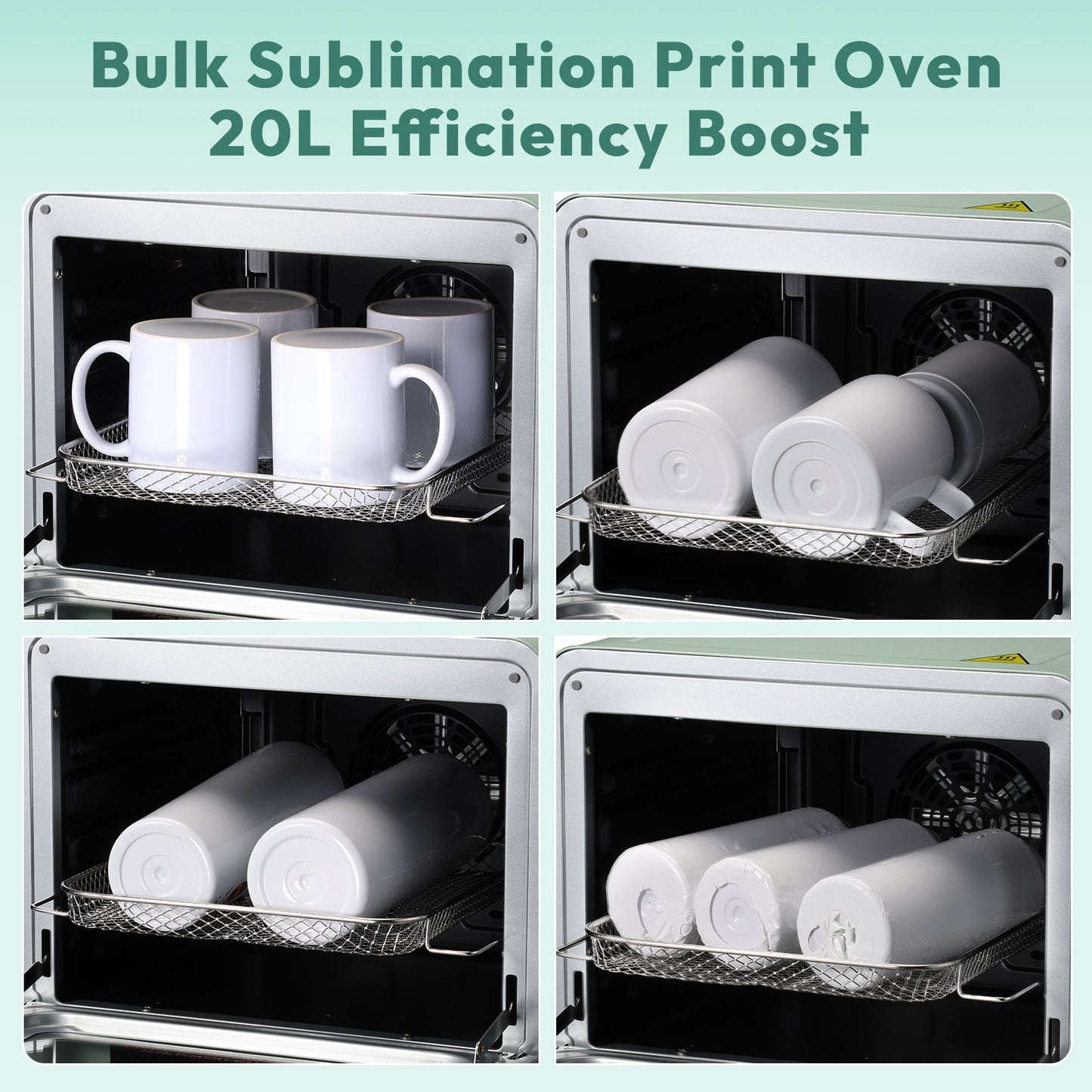 Sublimation Oven Machine, 20L, 110V, 1250W, Built-in 'Preheat-done' Alarm with a Countdown Button