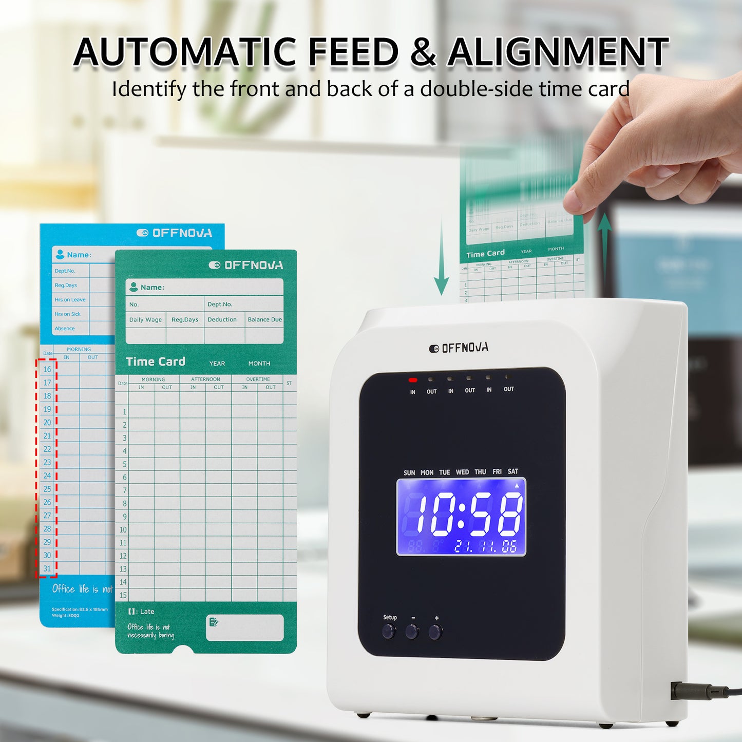 Thermal Punch Time Clock with 50 Time Cards