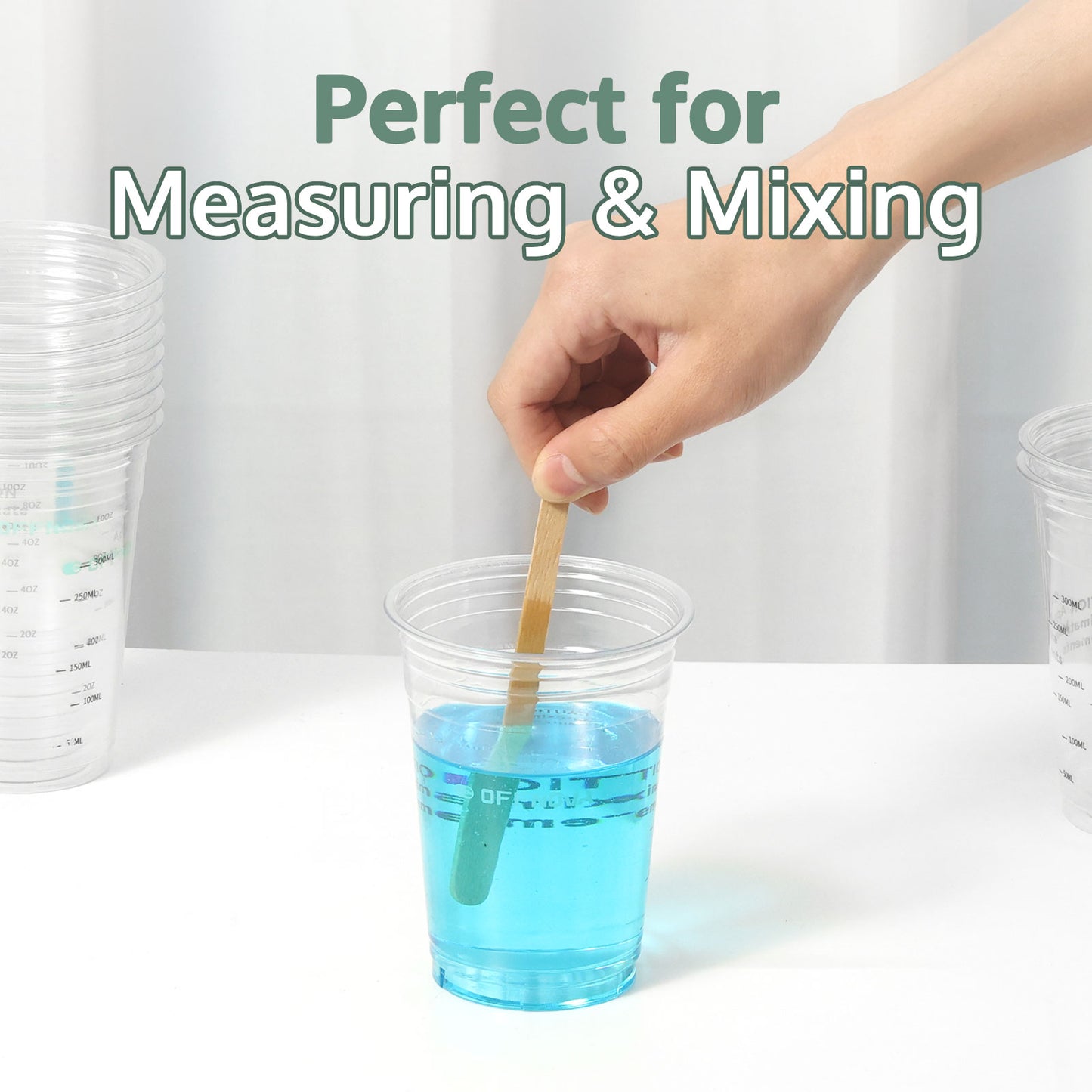 Auto Resin Mixer Measuring Cups - Resin Mixing Cups + Silicone Paddle Set