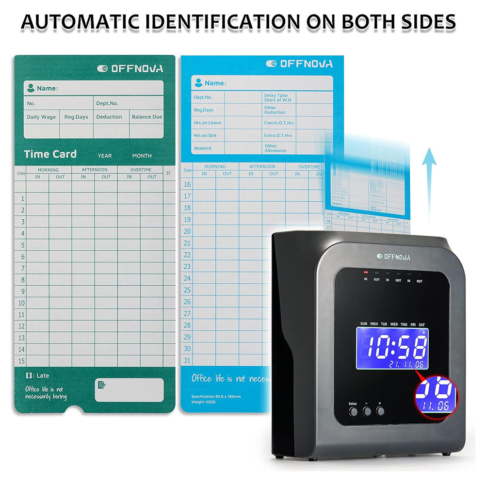 50 Sheets Double-Sided Monthly Thermal Time Card for Thermal Punch Time Clock
