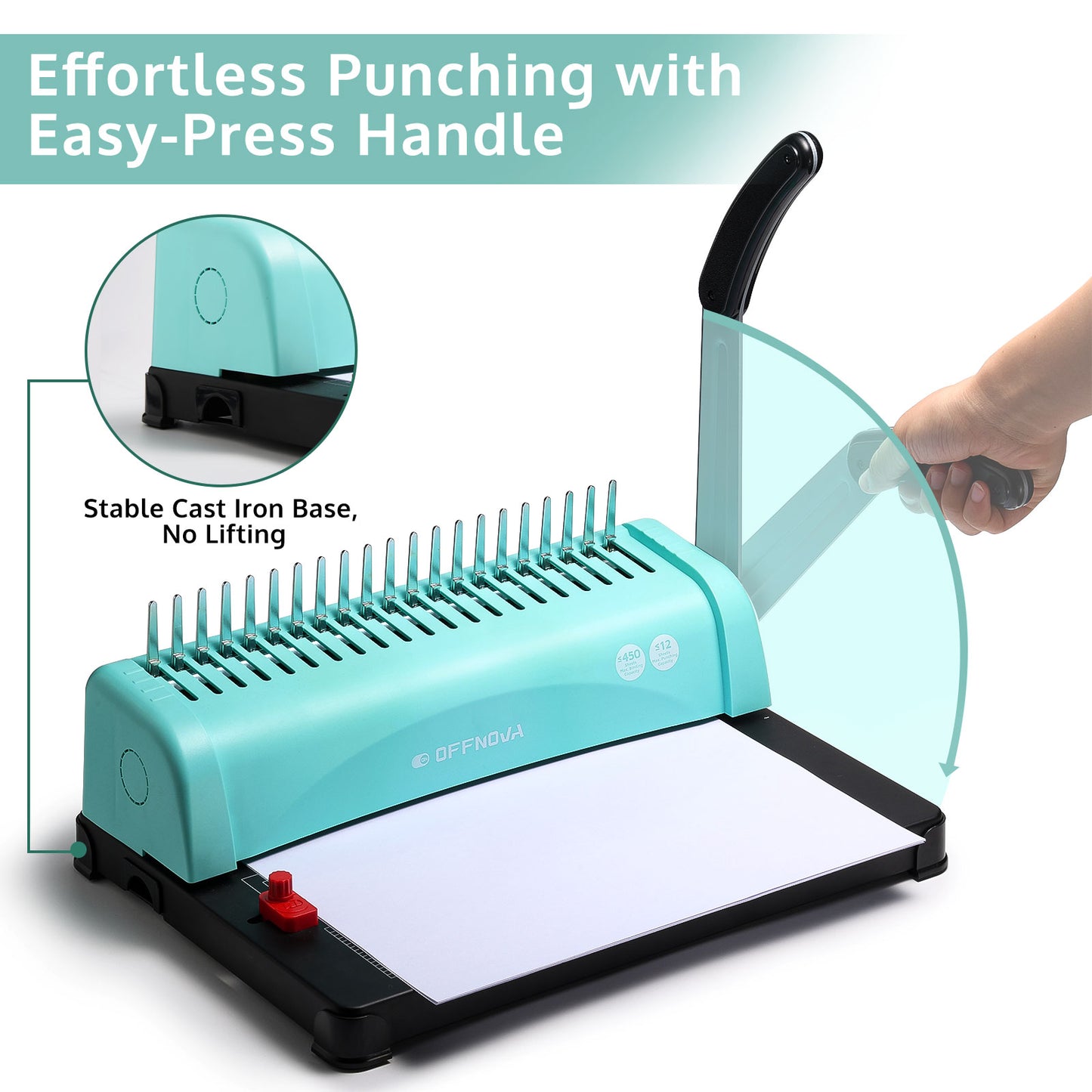 21-Hole Combo Binding Machine for Letter Size/A4/A5 Paper