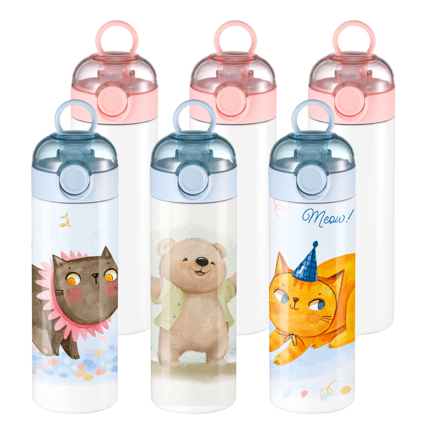 16oz Blank Kids Water Bottle for Sublimation Heat Press
