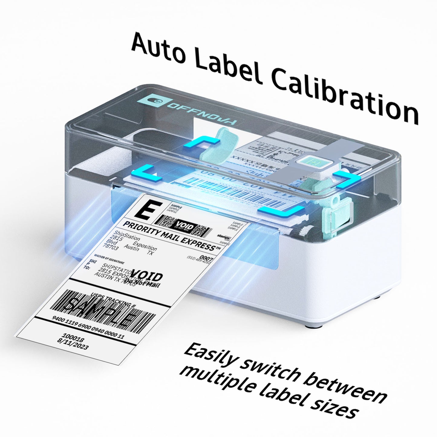 4"x 6" Bluetooth Thermal Shipping Label Printer for Small or Home Business - ZPL-2054N