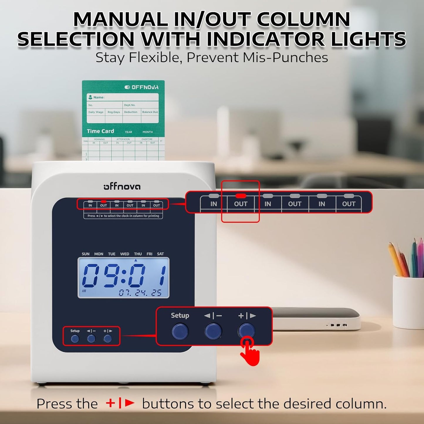 Thermal Punch Time Clock with 50 Time Cards