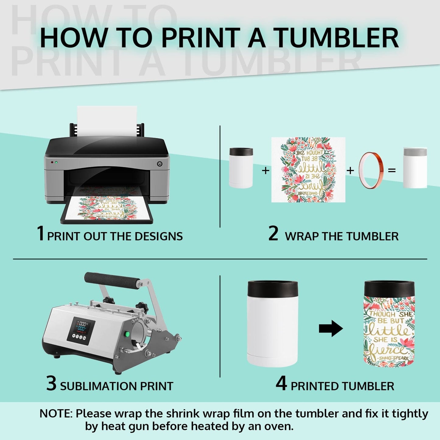 16oz 4-in-1 Blank Can Cooler 4-Pack for Sublimation Heat Press