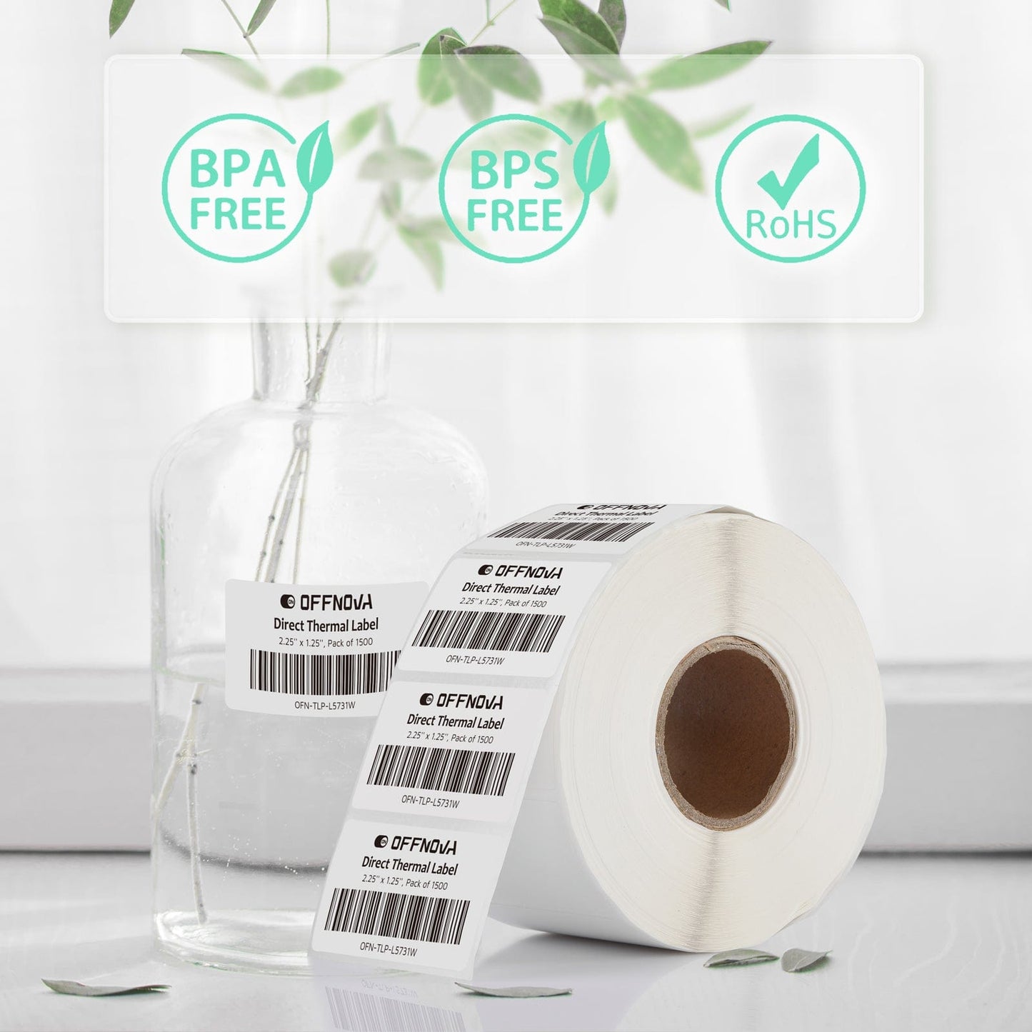 2.25" x 1.25" Direct Thermal Labels for Thermal Shipping Label Printer