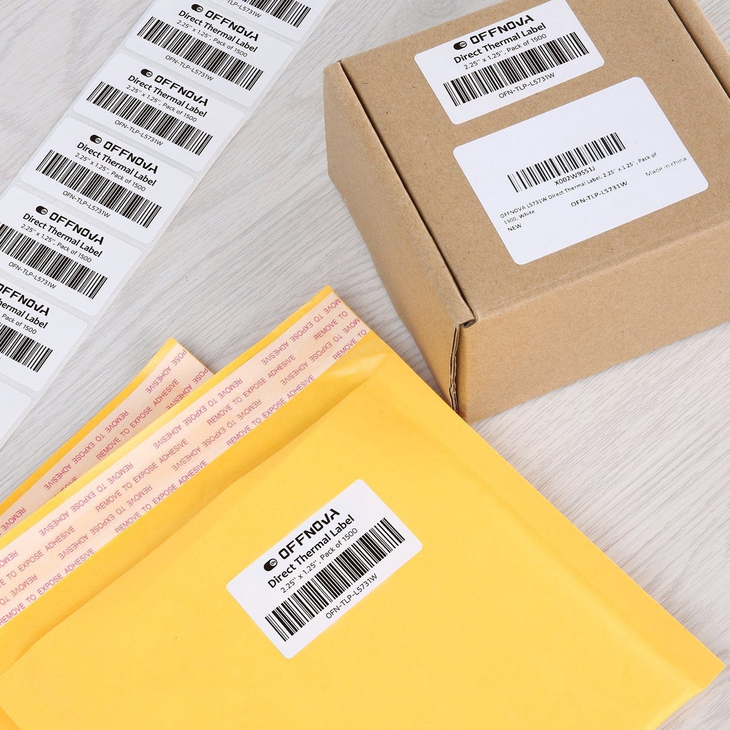 2.25" x 1.25" Direct Thermal Labels for Thermal Shipping Label Printer