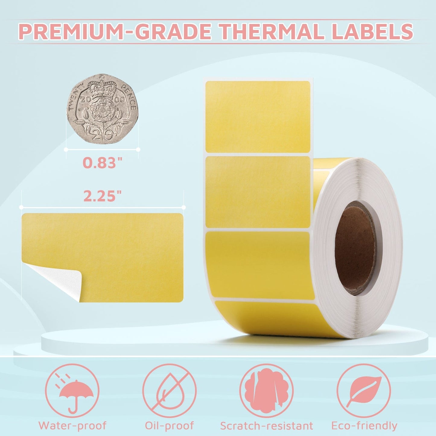 2.25" x 1.25" Direct Thermal Labels for Thermal Shipping Label Printer