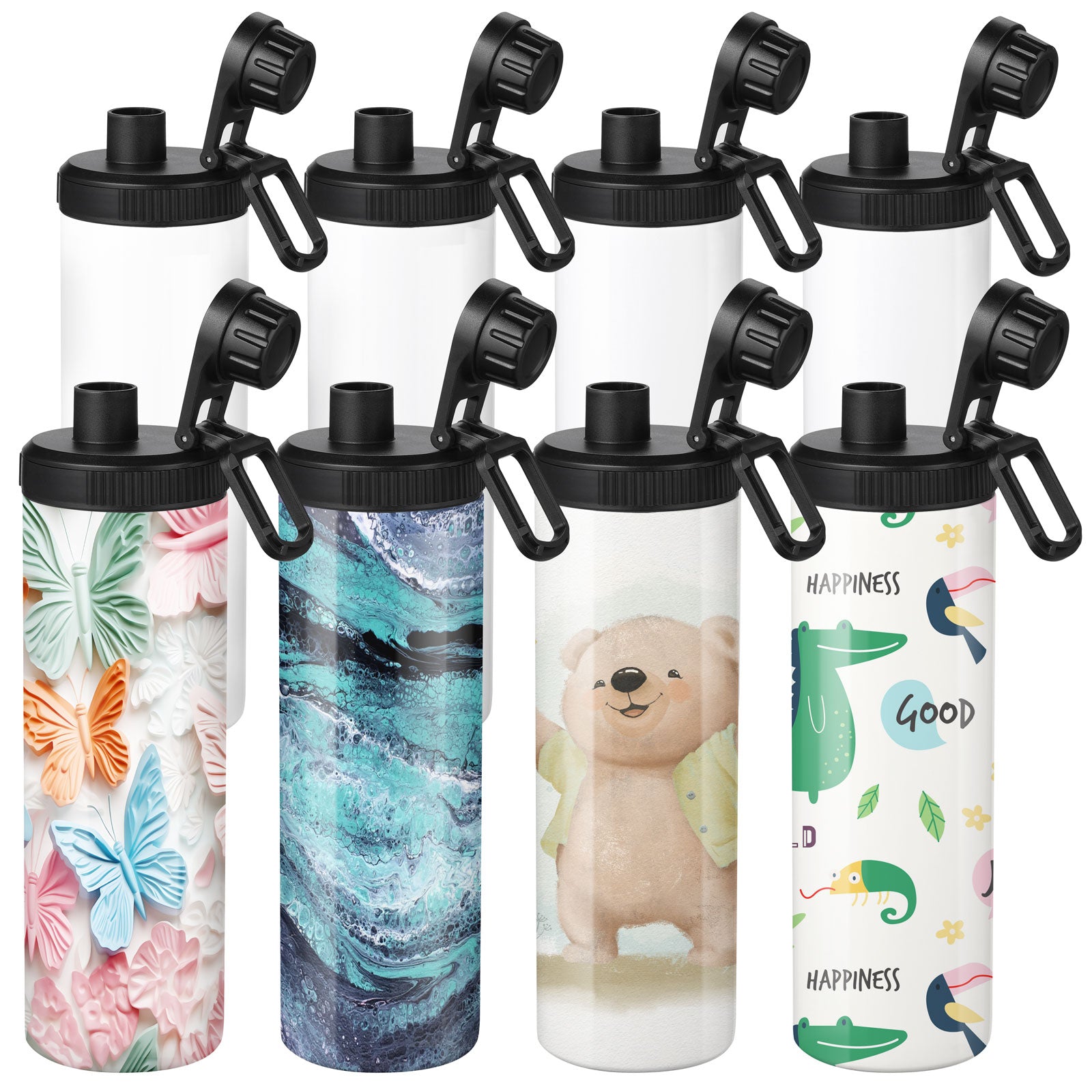 20oz Blank Sports Water Bottle for Tumbler Heat Press Sublimation Printing