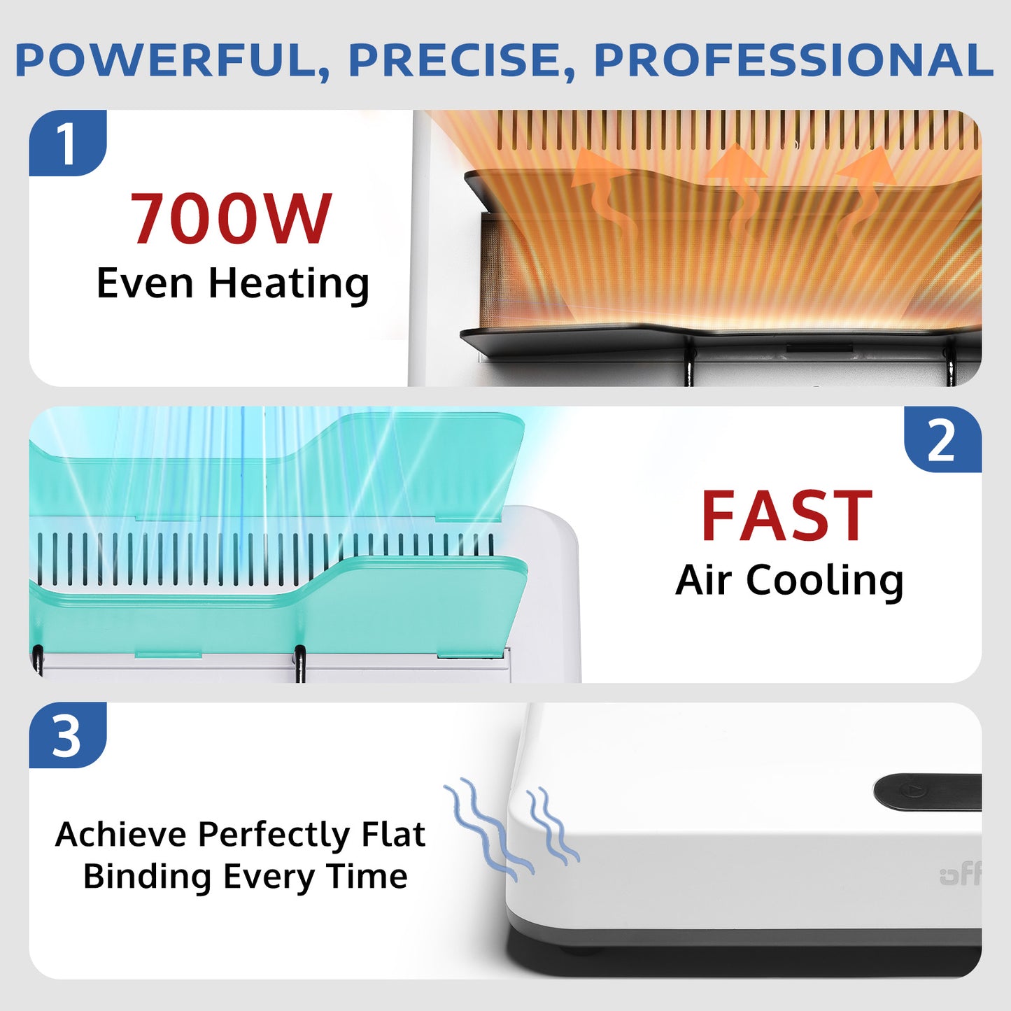 Thermal Binding Machine with 20 pcs Cover Built-in Hot Melt Adhesive - No Preheat & Air Cooling