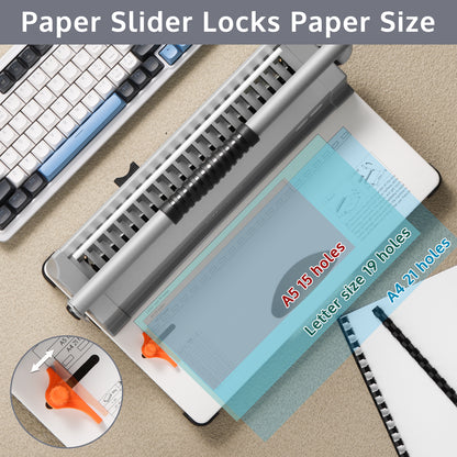 21-Hole Combo Binding Machine for Letter Size/A4/A5 Paper