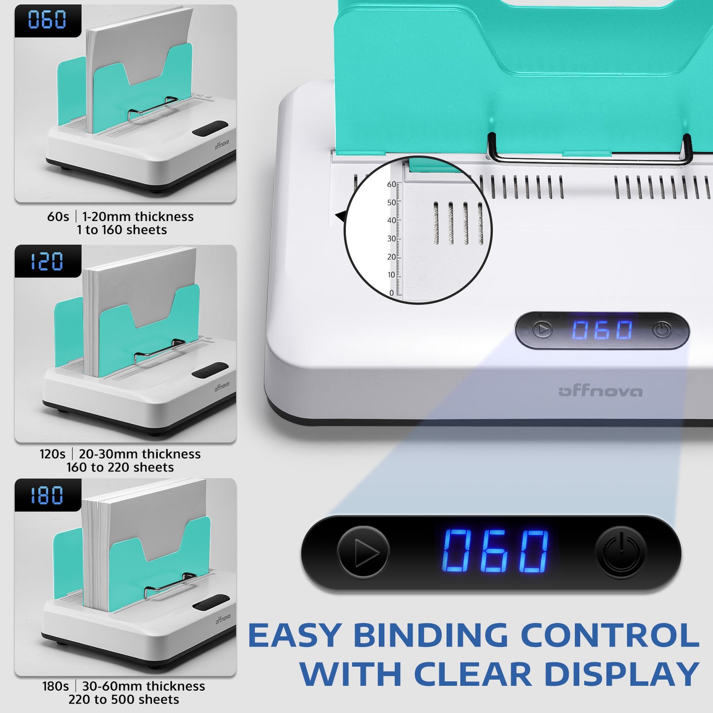 Thermal Binding Machine with 20 pcs Cover Built-in Hot Melt Adhesive - No Preheat & Air Cooling