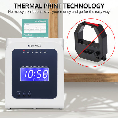 Thermal Punch Time Clock Upgraded Version (50 Time Cards Included)