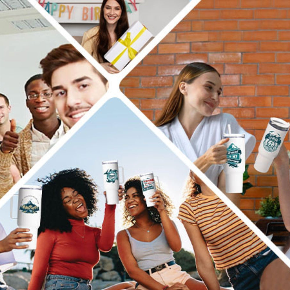 40oz Sublimation Blank Travel Tumbler 4-Pack