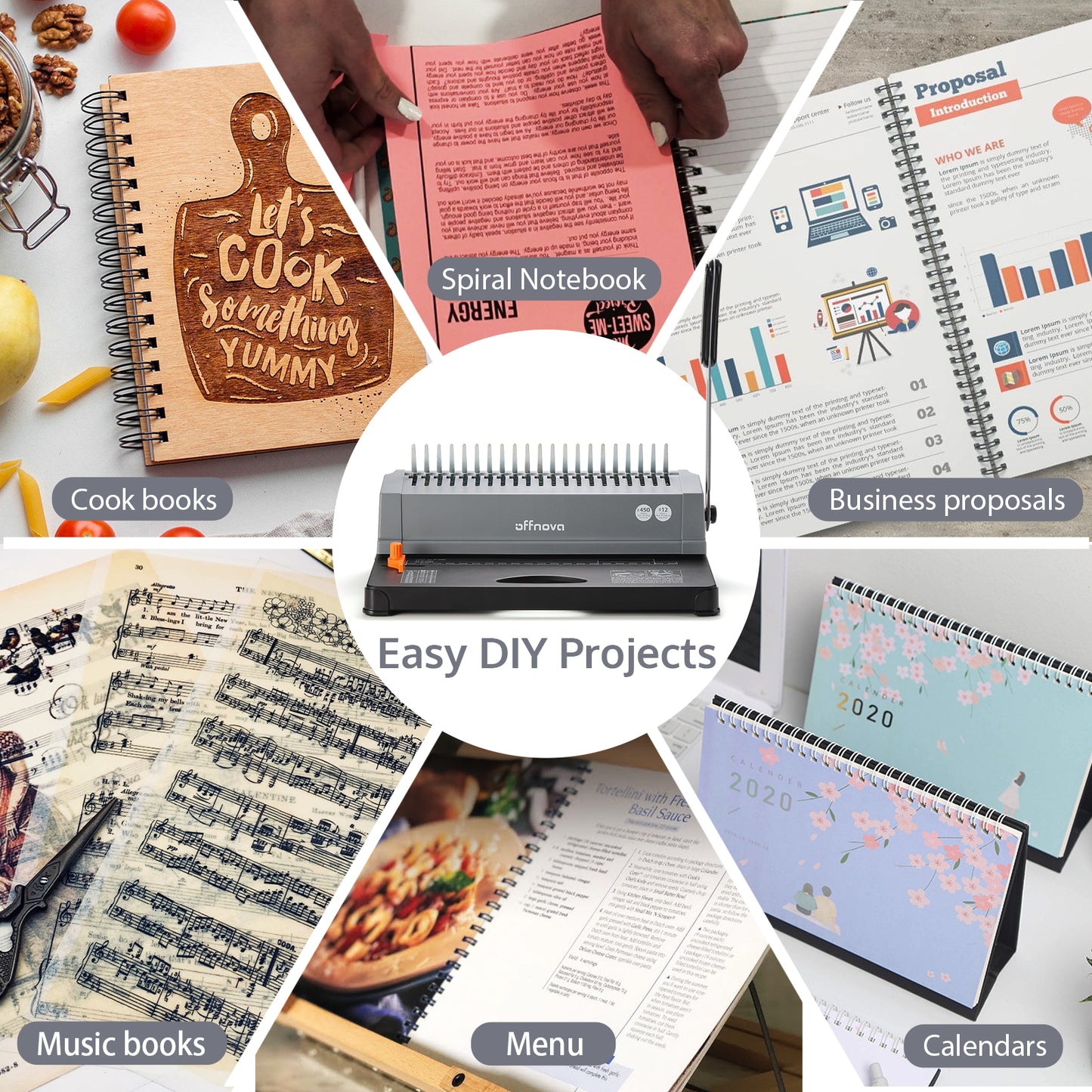 21-Hole Combo Binding Machine for Letter Size/A4/A5 Paper