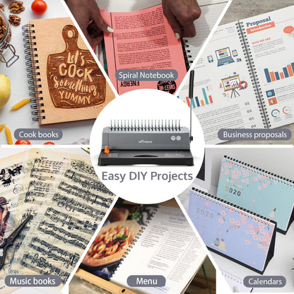 21-Hole Combo Binding Machine for Letter Size/A4/A5 Paper