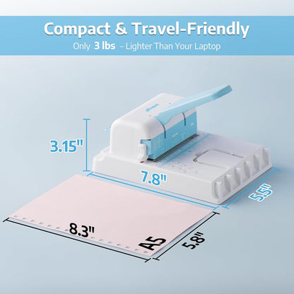2-in-1 Mini Binding Machine for A4/A5/US Letter with Coils and Discs