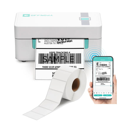 4"x 6" Bluetooth Thermal Label Printer - ZPL-2054N with 2.25" x 1.25" Direct Thermal Labels/Stickers