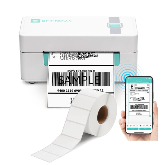 Shipping Label Printing Set - 4"x 6" Bluetooth Label Printer - ZPL-2054N with 2.25" x 1.25" Direct Thermal Labels