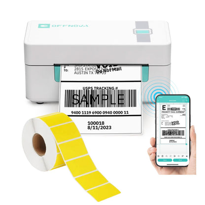 4"x 6" Bluetooth Thermal Label Printer - ZPL-2054N with 2.25" x 1.25" Direct Thermal Labels/Stickers