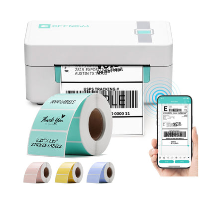 4"x 6" Bluetooth Thermal Label Printer - ZPL-2054N with 2.25" x 1.25" Direct Thermal Labels/Stickers