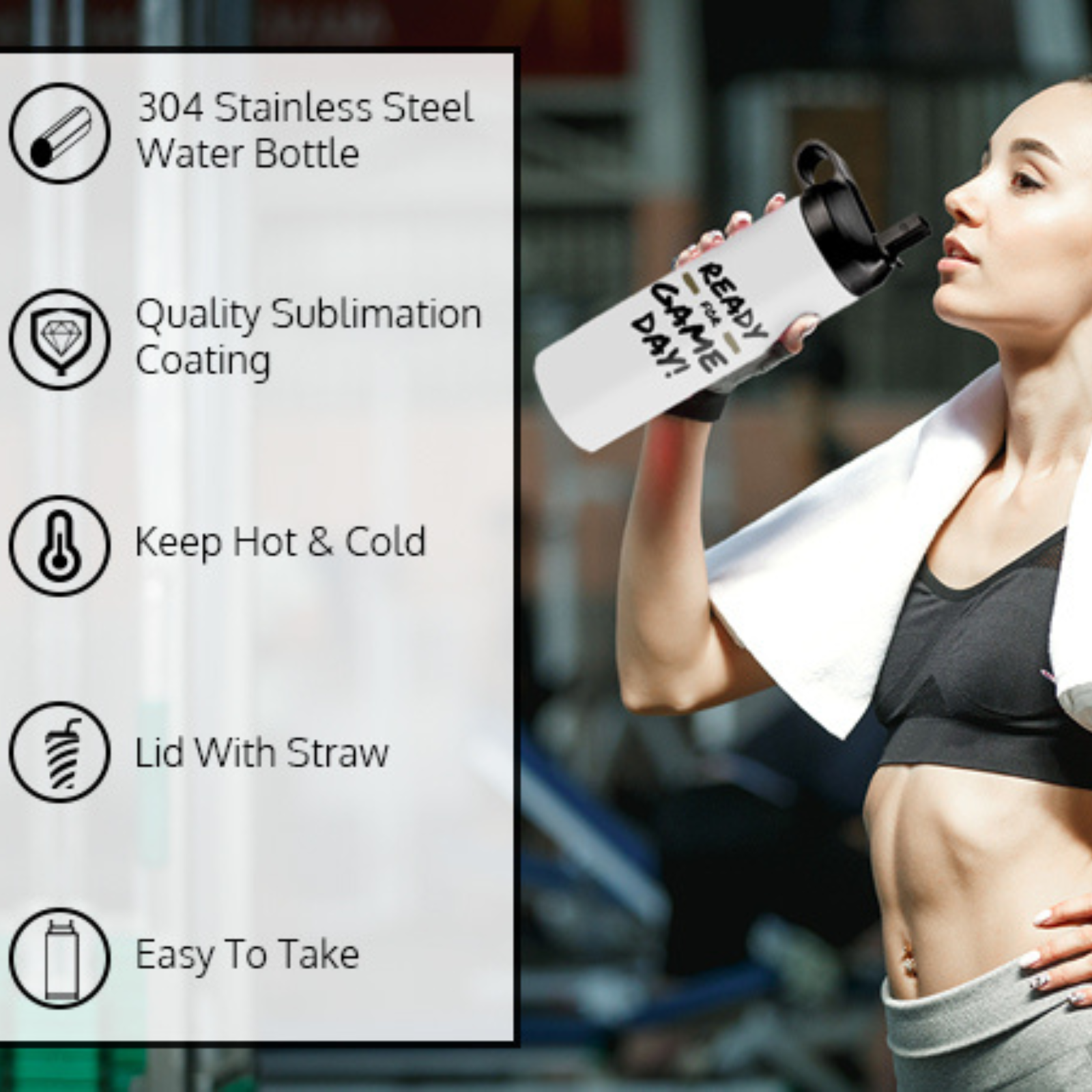 20oz Blank Sports Water Bottle for Tumbler Heat Press Sublimation Printing