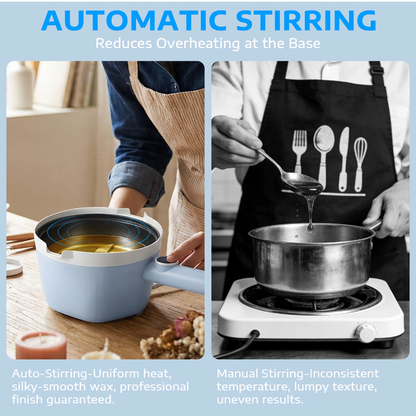 Self-Stirring Wax Melter Kit, 3L Large Capacity Wax Melting Pot with Digital Temp Display & Extended Heat-Resistant Handle