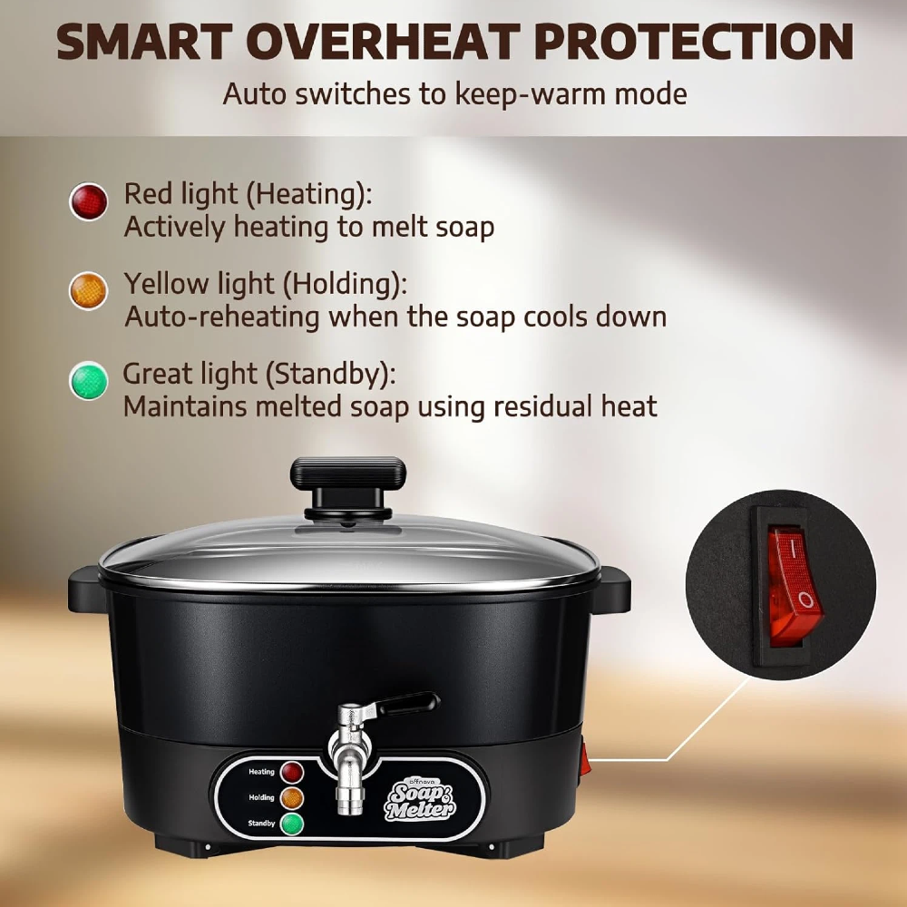 OFFNOVA Soap Melter Machine, 6L Black