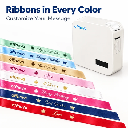 1/2" Satin Ribbon for Ribbon Printer | 8pcs Multi-Color Set, Black / Gold Text Printing