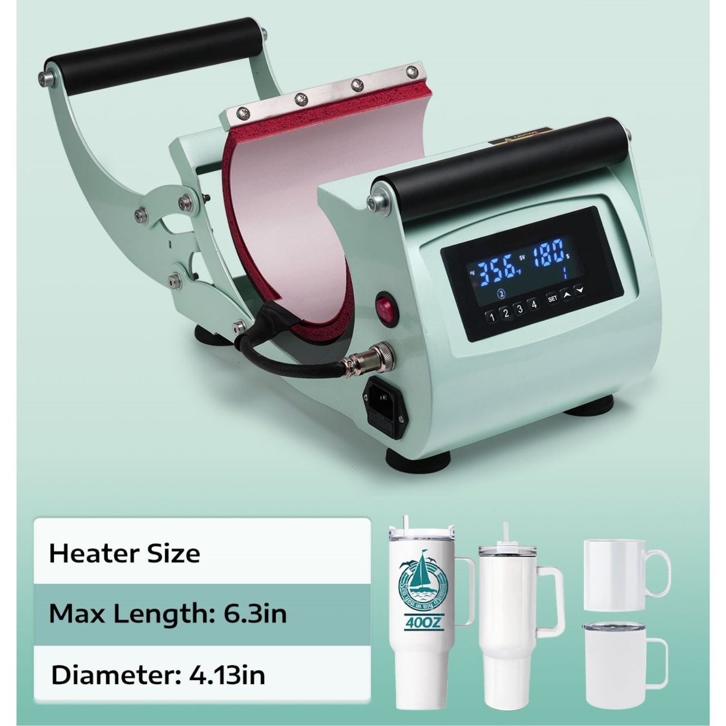 Sublimation Heat Press Machine for 40oz Tumblers and Large Coffee Mugs
