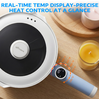 Self-Stirring Wax Melter Kit, 3L Large Capacity Wax Melting Pot with Digital Temp Display & Extended Heat-Resistant Handle