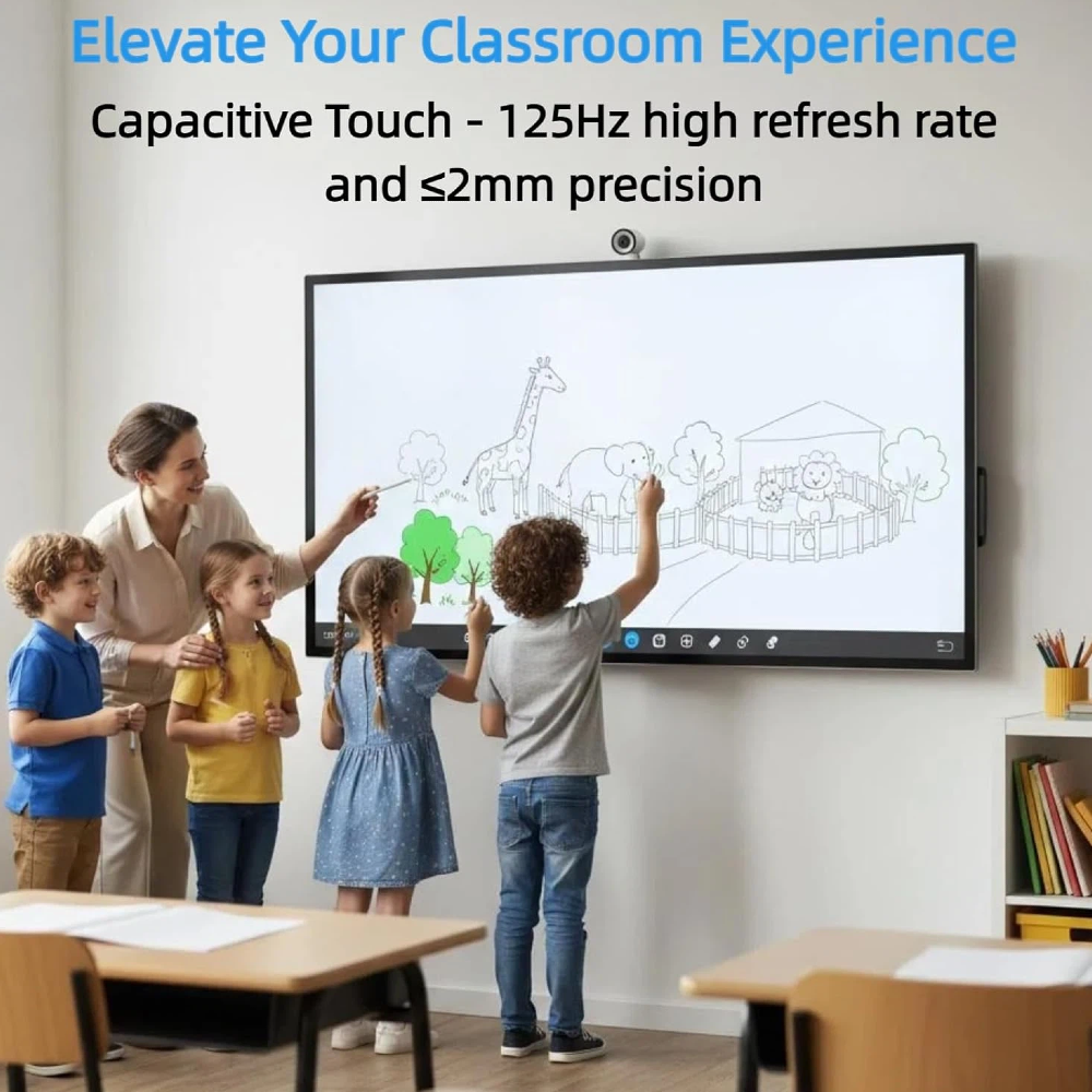 OFFNOVA 65" Interactive Smart Board - 4K UHD Anti-Glare Capacitive Touchscreen, Wall Mount Included