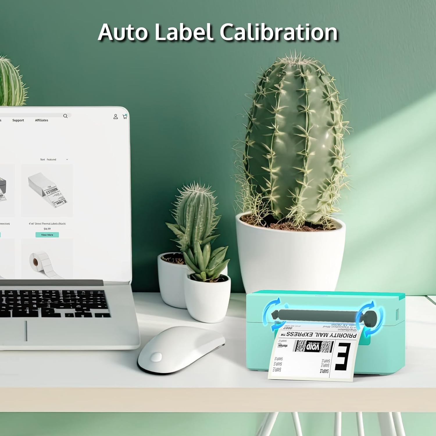 Label Auto Print OFFNOVA 4x6 Auto-calibration Thermal Label Printer for Small Business ...