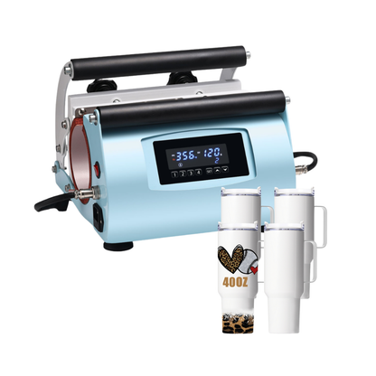 Sublimation Kit: 40 oz Heat Press Machine and 4-Pack Blank Tumblers