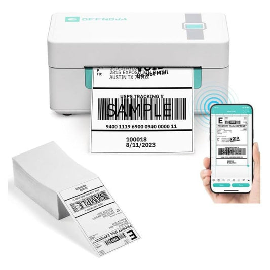 4"x 6" Bluetooth Thermal Label Printer - ZPL-2054N with 4"x 6" Direct Thermal Labels