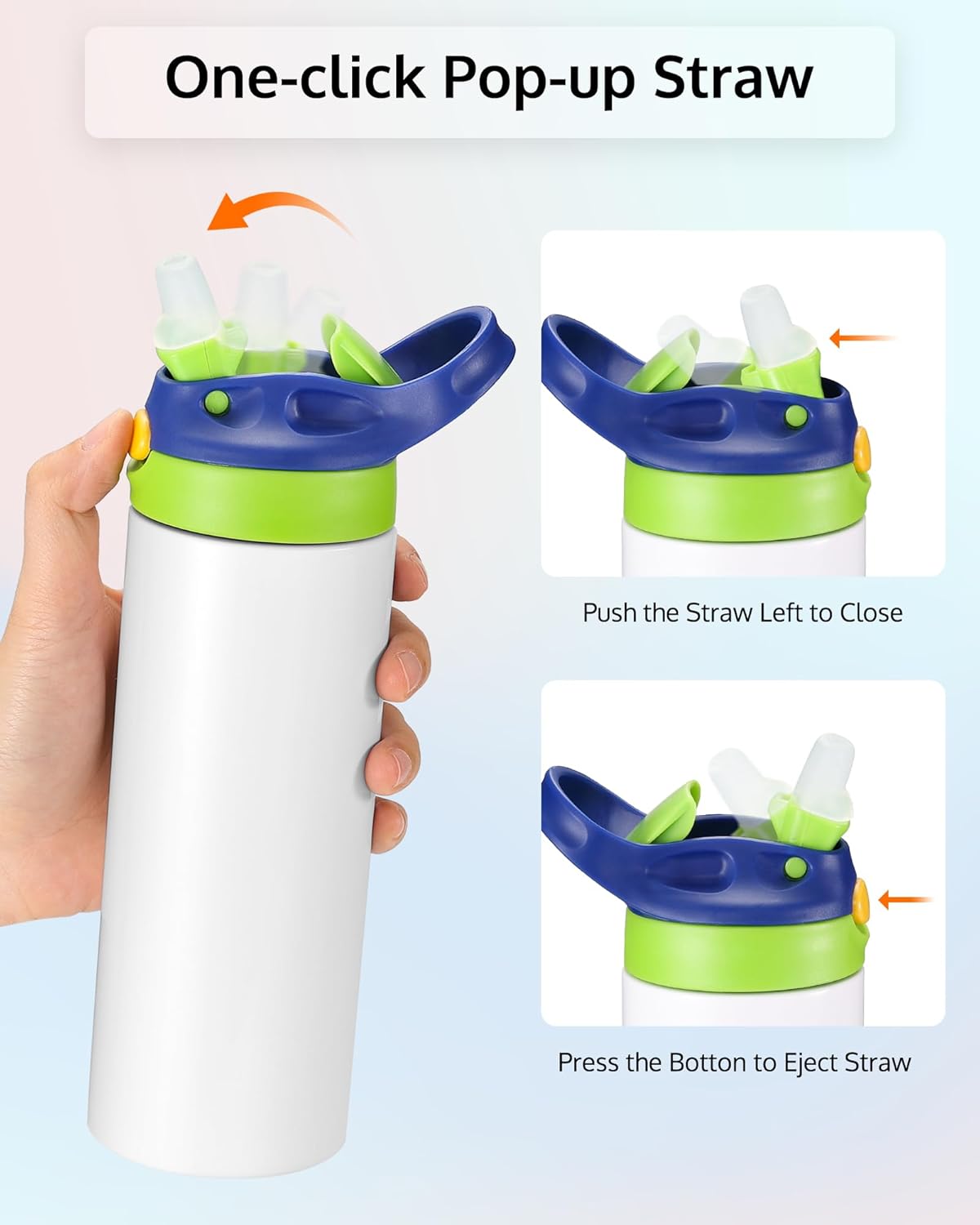 16oz Sublimation Blank Kids Water Bottle with Handle