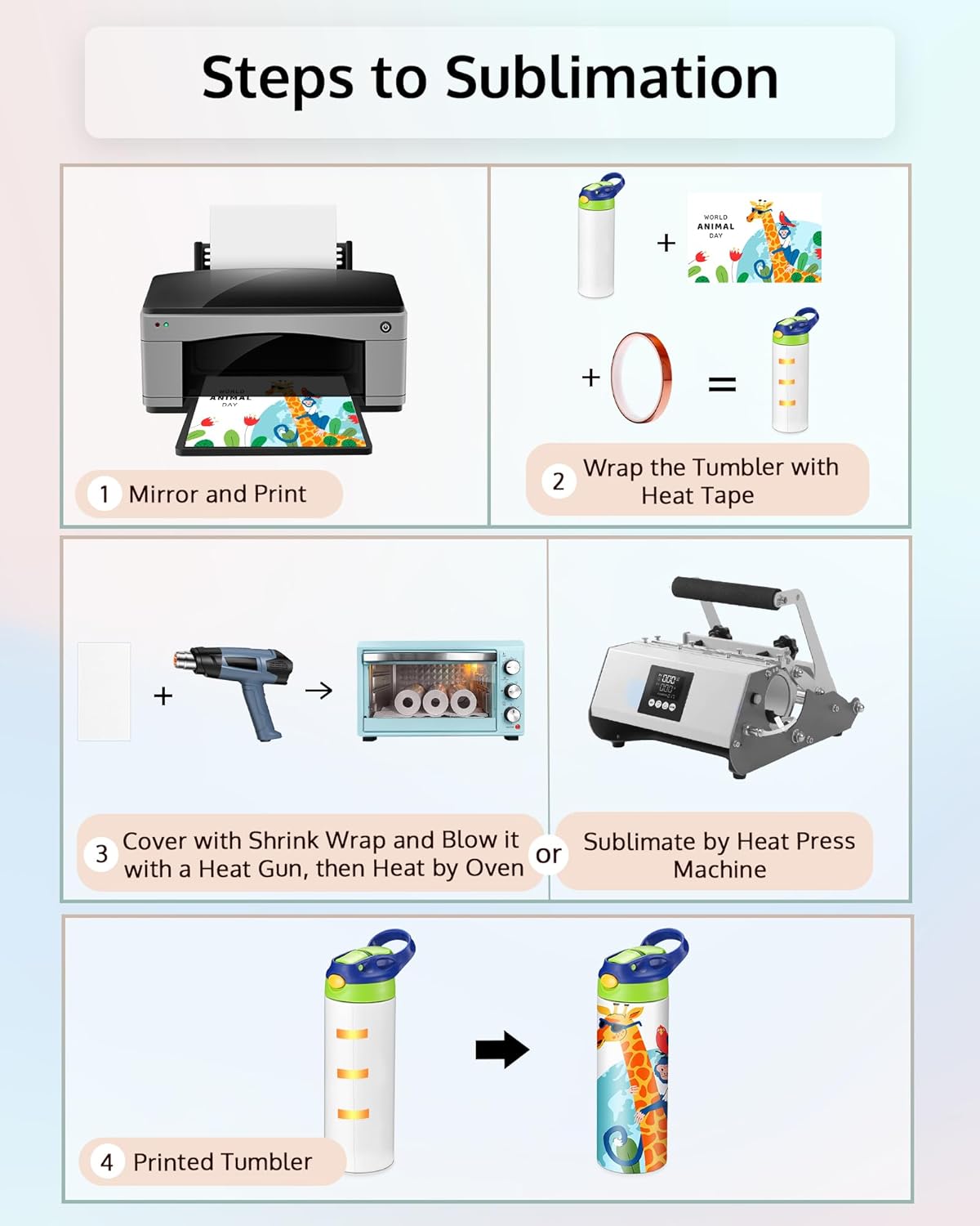 16oz Sublimation Blank Kids Water Bottle with Handle