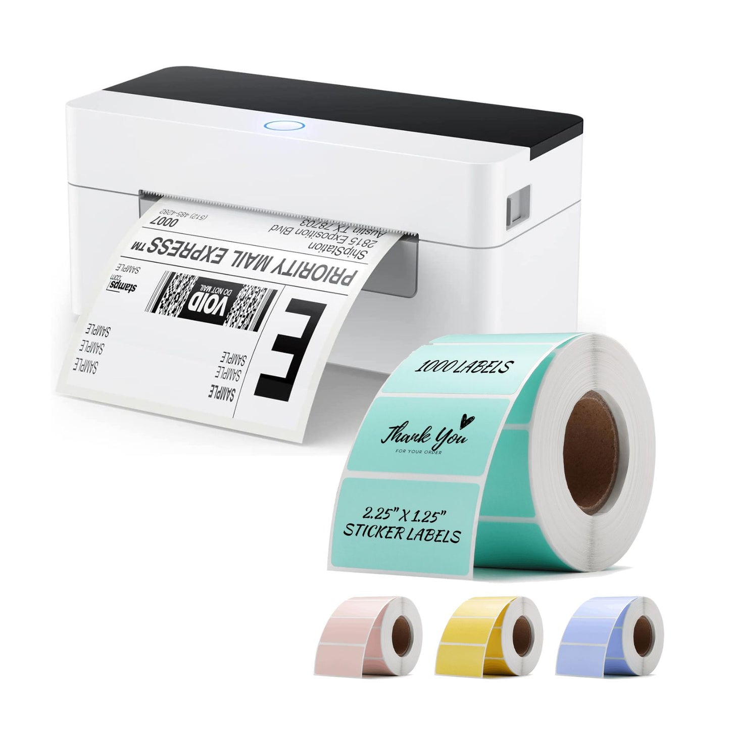 Shipping Label Printing Set - 4"x 6" Label Printer 4B-2054N + 2.25" x 1.25" Direct Thermal Label/Sticker