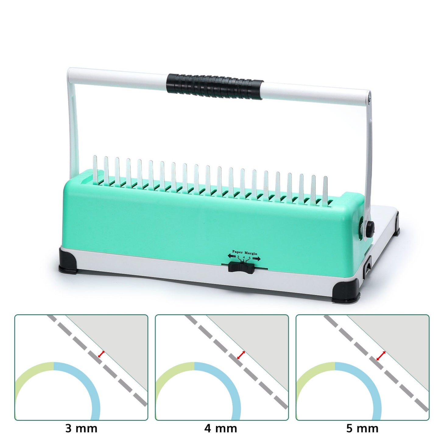 21-Holes Comb Binding Machine, Double-handle