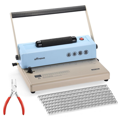 Spiral coil binding machine with springs, pliers.