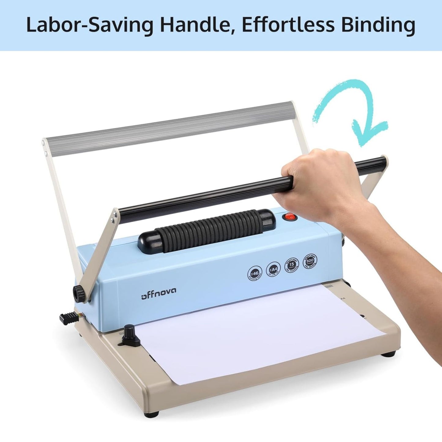 Double-handle spiral coil binding machine are labor-saving and effortless binding.