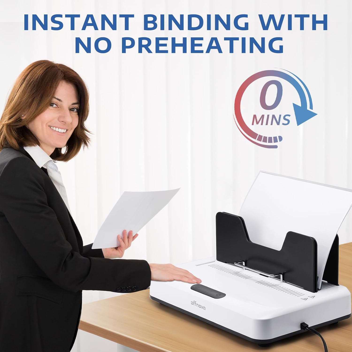 The thermal binding machine can binding papers Instantly without preheating