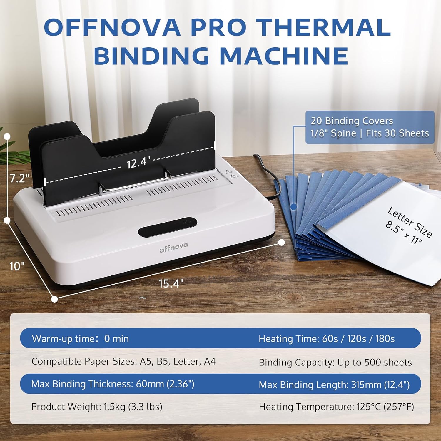 Offnova Pro thermal binding machine with 20 binding covers