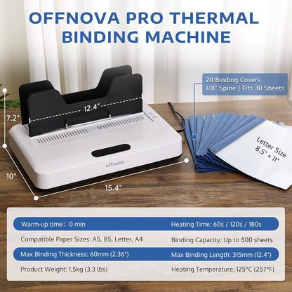 Offnova Pro thermal binding machine with 20 binding covers