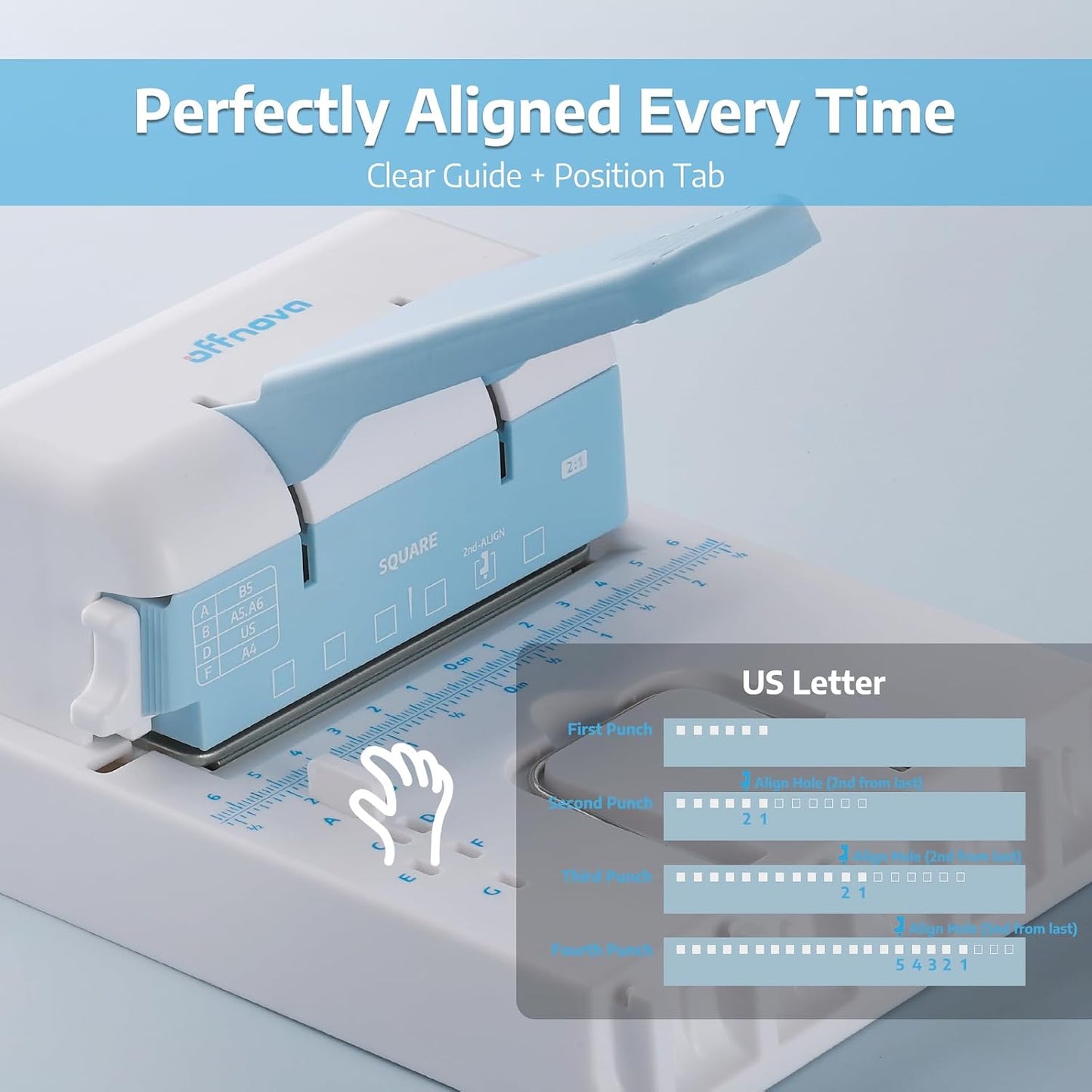 Mini Binding Machine with clear guide and position tab can be Perfectly Aligned Every Time