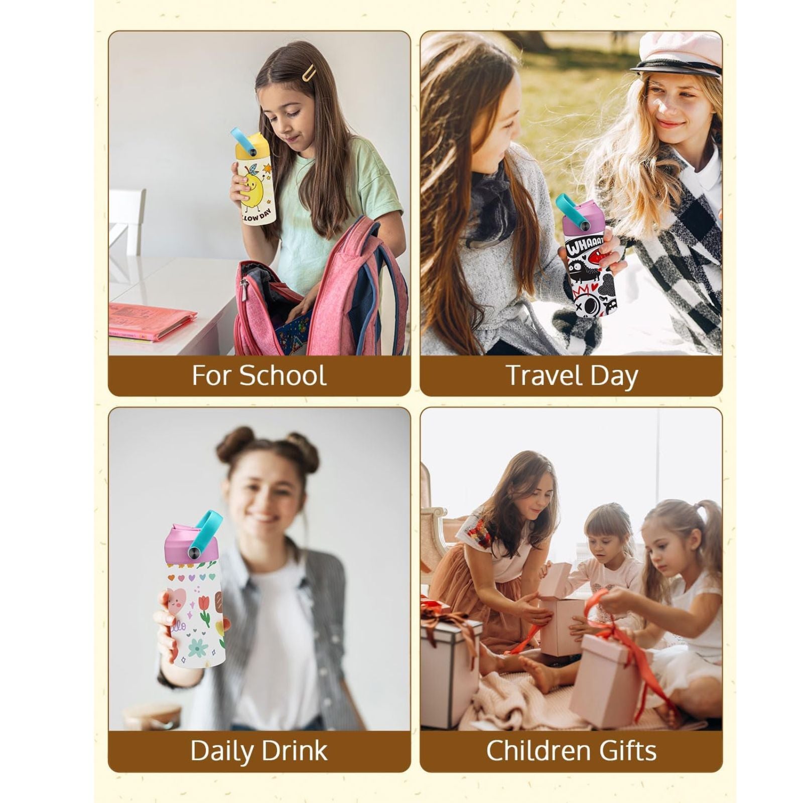 The colorful sublimation tumbler blanks are suitable for school, travel day, daily drink, and children gifts.