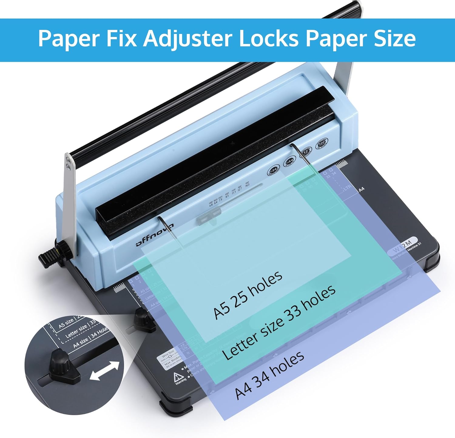 34-Holes Wire Binding Machine for Letter Size/A4/A5