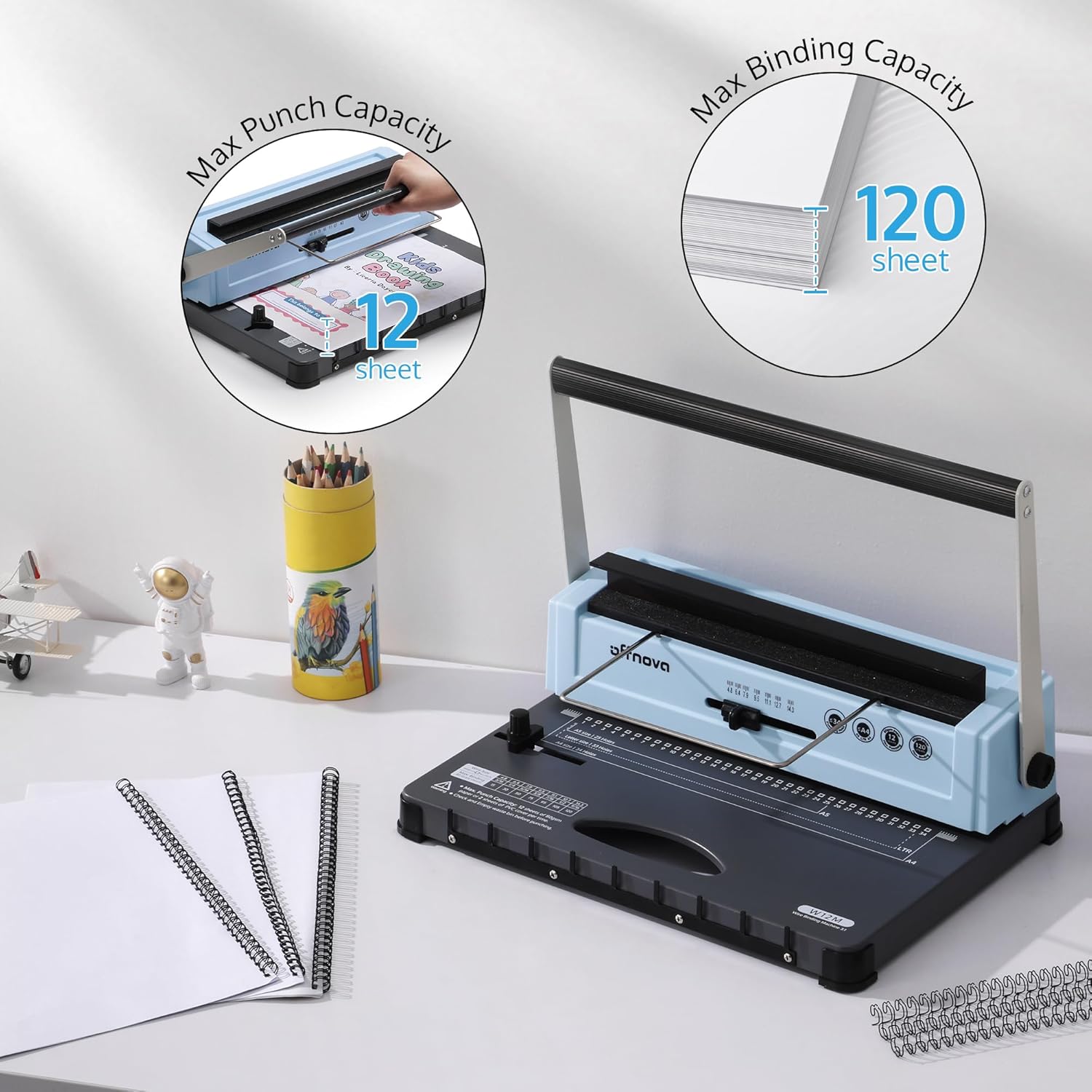 34-Holes Wire Binding Machine for Letter Size/A4/A5