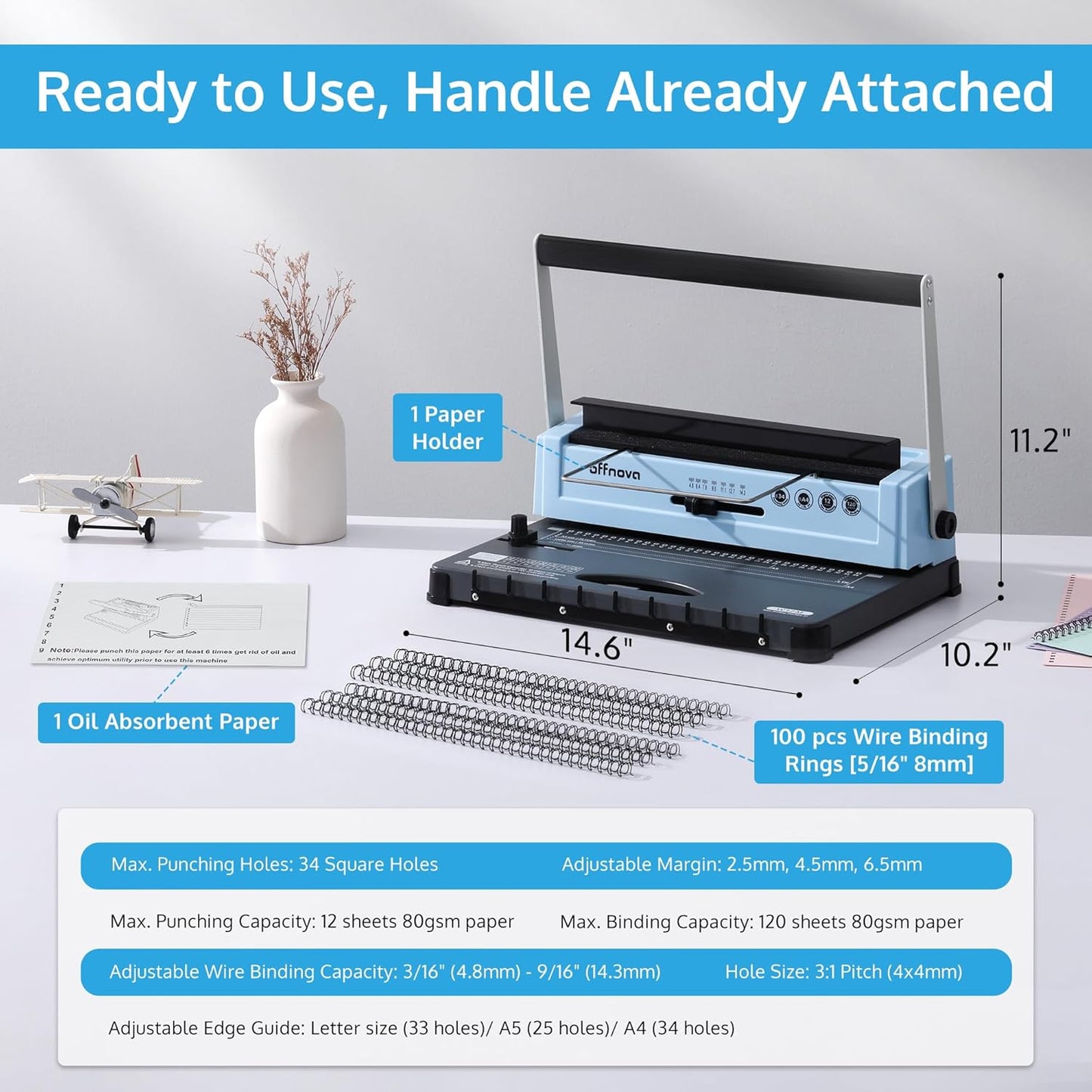 3:1 Wire Binding Machine for Letter Size/A4/A5